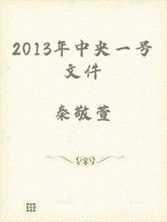 2013年中央一号文件