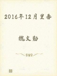 2016年12月里番