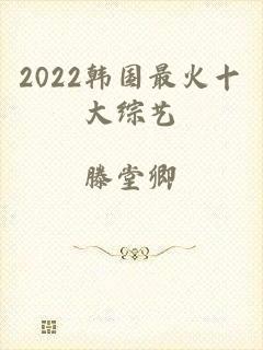 2022韩国最火十大综艺