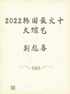 2022韩国最火十大综艺