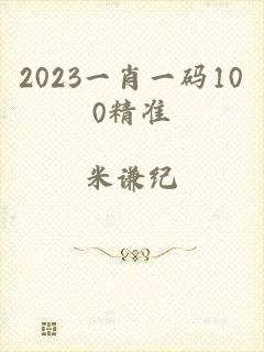 2023一肖一码100精准