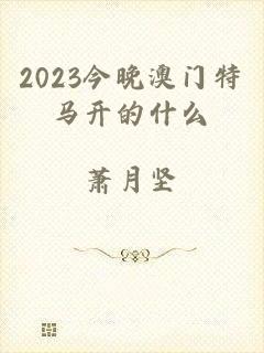 2023今晚澳门特马开的什么