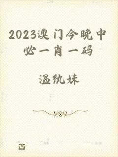 2023澳门今晚中必一肖一码