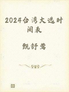 2024台湾大选时间表