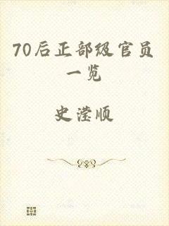 70后正部级官员一览