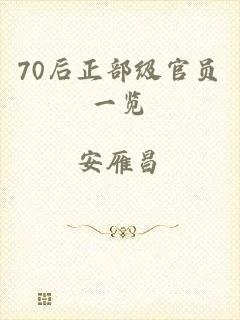 70后正部级官员一览