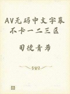 AV无码中文字幕不卡一二三区