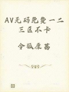 AV无码免费一二三区不卡