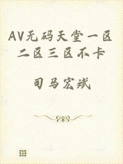 AV无码天堂一区二区三区不卡