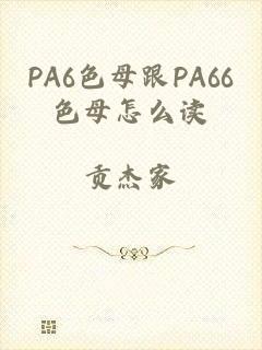 PA6色母跟PA66色母怎么读