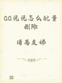 QQ说说怎么批量删除