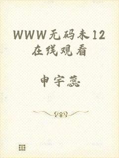 WWW无码未12在线观看