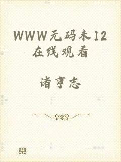 WWW无码未12在线观看