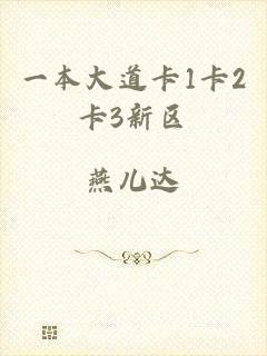 一本大道卡1卡2卡3新区