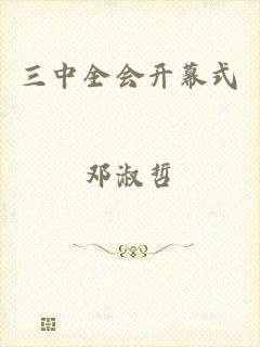 三中全会开幕式