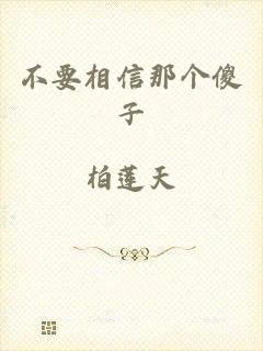 不要相信那个傻子