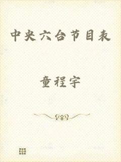 中央六台节目表