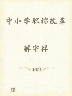 中小学职称改革