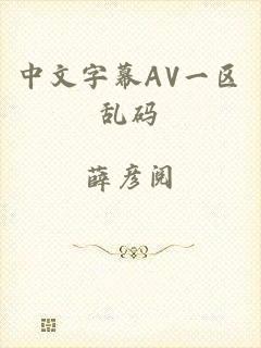 中文字幕AV一区乱码