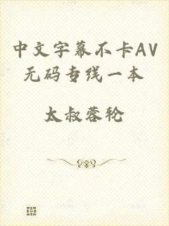 中文字幕不卡AV无码专线一本