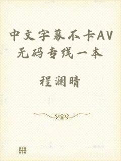 中文字幕不卡AV无码专线一本