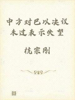 中方对巴以决议未过表示失望