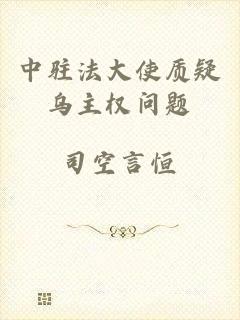 中驻法大使质疑乌主权问题