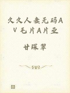 久久人妻无码AⅤ毛片A片亚