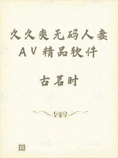 久久爽无码人妻AⅤ精品软件