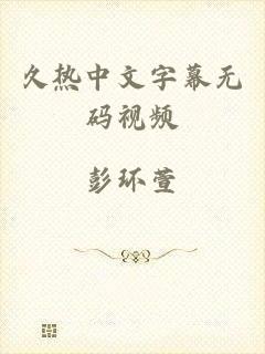 久热中文字幕无码视频