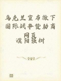 乌克兰宣布撤下国际战争赞助商网页