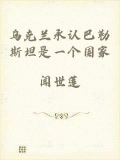 乌克兰承认巴勒斯坦是一个国家