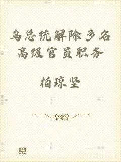 乌总统解除多名高级官员职务