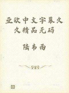 亚欧中文字幕久久精品无码