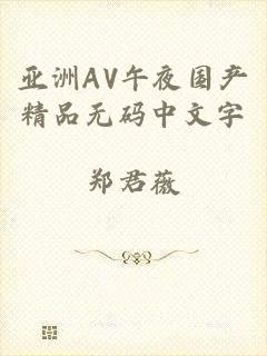 亚洲AV午夜国产精品无码中文字