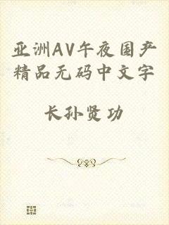 亚洲AV午夜国产精品无码中文字