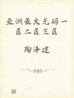亚洲最大无码一区二区三区