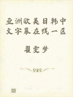 亚洲欧美日韩中文字幕在线一区