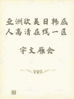 亚洲欧美日韩成人高清在线一区