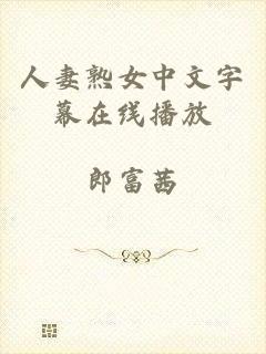 人妻熟女中文字幕在线播放