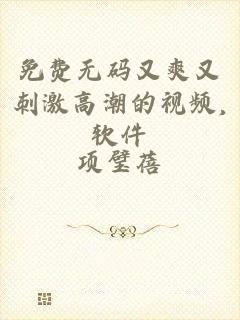 免费无码又爽又刺激高潮的视频,软件