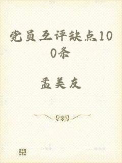 党员互评缺点100条