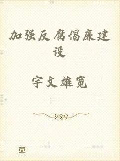 加强反腐倡廉建设