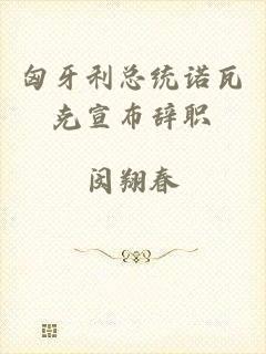 匈牙利总统诺瓦克宣布辞职