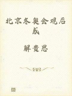 北京冬奥会观后感