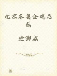北京冬奥会观后感