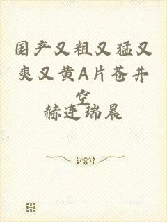 国产又粗又猛又爽又黄A片苍井空