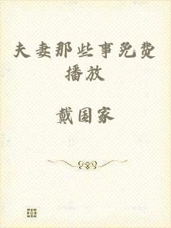 夫妻那些事免费播放