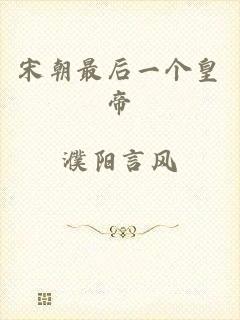 宋朝最后一个皇帝