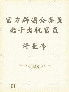 官方辟谣公务员妻子出轨官员